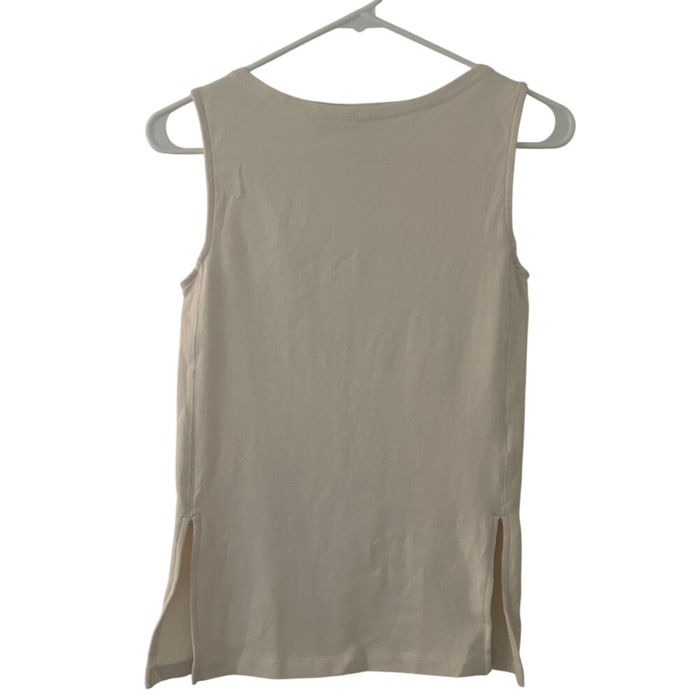 Madewell Women's Sleeveless Boatneck Side Slit Tee Vintage Ivory Cream XXS New - Picture 6 of 8